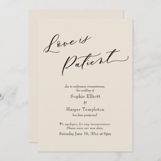 Liebe ist eine Patientenkarte, die auf die Hochzei Einladung (Vorne/Hinten)