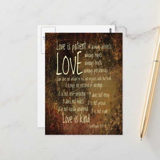 Liebe ist eine Patientenmischung Postkarte (Vorderseite/Rückseite Beispiel)