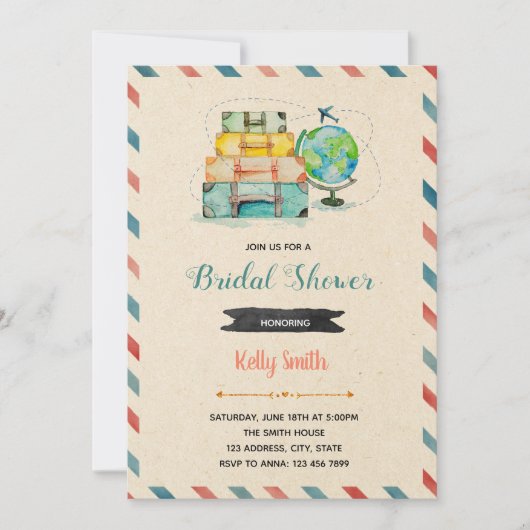 Liebe ist eine Reise-Party Einladung (Vorderseite)