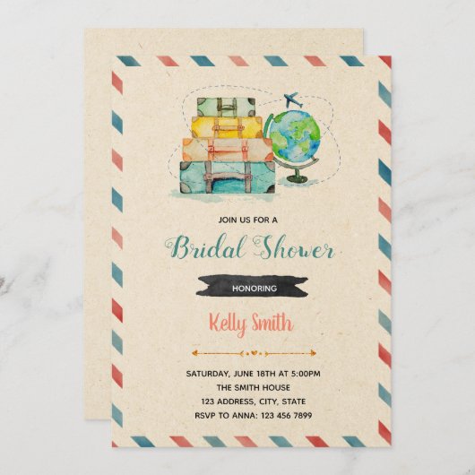 Liebe ist eine Reise-Party Einladung (Vorne/Hinten)