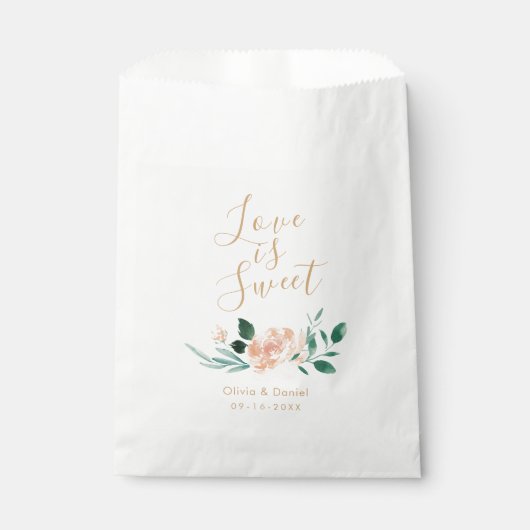 Liebe ist eine romantische Hochzeit mit Blumen Geschenktütchen (Vorderseite)