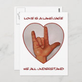 LIEBE IST EINE SPRACHE, DIE WIR ALLE VERSTEHEN, AS POSTKARTE (Vorne/Hinten)