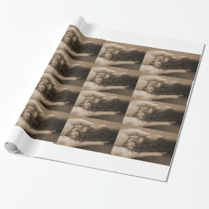 Liebe ist: Eine Tatze in Ihrer Hand Geschenkpapier