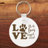 Liebe ist eine Vier-Legende-Word-Tiergeschichte Schlüsselanhänger (Vorderseite)
