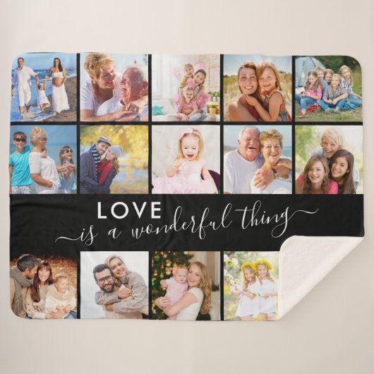 Liebe ist eine wunderbare Sache 15 Foto Schwarz Sherpadecke (Vorderseite (Horizontal))