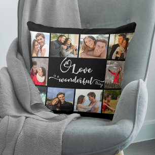 Liebe ist eine wunderbare Sache Schwarz Grau 10 Fo Kissen