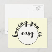 Liebe ist einfach - Romantisches Zitat Postkarte (Vorne/Hinten)