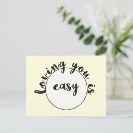 Liebe ist einfach - Romantisches Zitat Postkarte