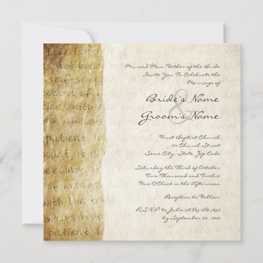 Liebe ist Einladung zum Hochzeitsfeiern (Vorderseite)