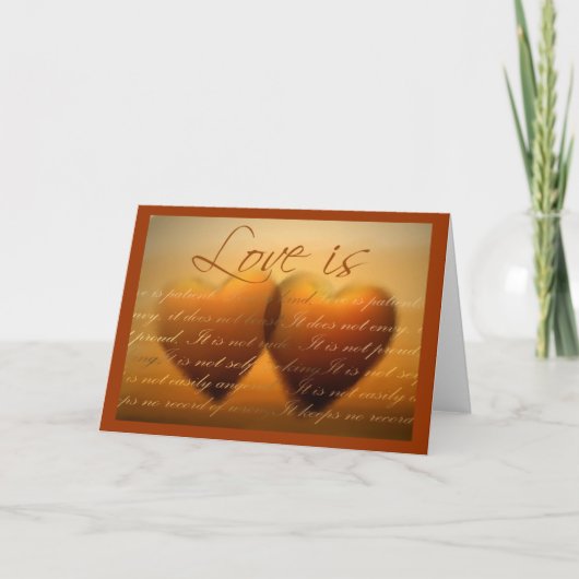 Liebe ist ... elegante Herzkarte Karte (Vorderseite)