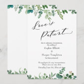 Liebe ist Eukalyptus-Patient, der die Hochzeitskar Einladung (Vorne/Hinten)