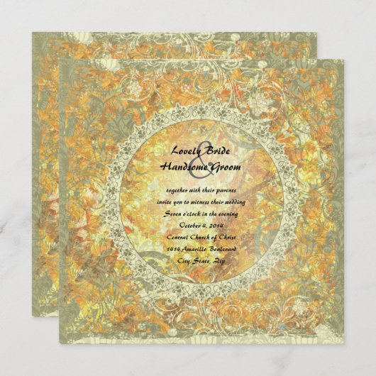 Liebe ist Flammen-Gedicht-Herbst-Feuer-Hochzeit Einladung (Vorne/Hinten)