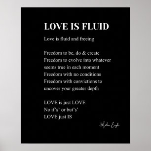 Liebe ist fließendes Gedicht Poesie Wand Kunst Pos