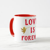 Liebe ist Forever Coffee Tasse (Vorderseite Links)