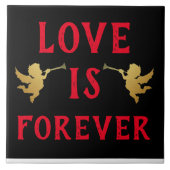 Liebe ist Forever Keramik Tile Fliese (Vorderseite)