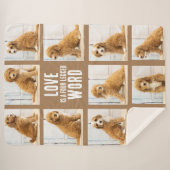 LIEBE IST | Foto Collage Welpe auf Braun Sherpadecke (Vorderseite (Horizontal))