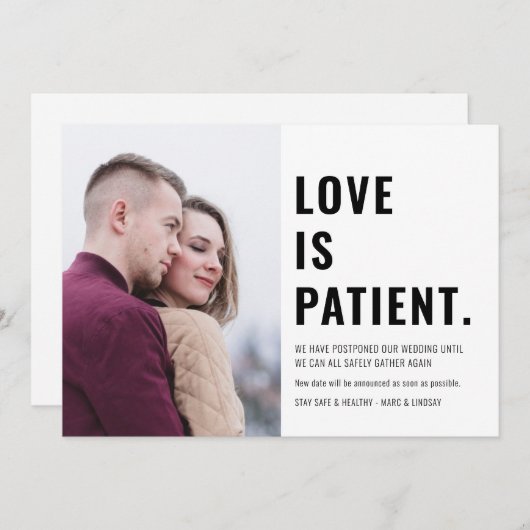 Liebe ist Foto des Patienten Ändern des Datums Save The Date (Vorne/Hinten)