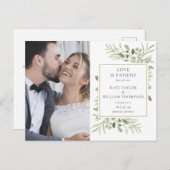 Liebe ist Foto-Elopement-Hochzeit Ankündigungspostkarte (Vorne/Hinten)