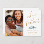 Liebe ist Foto-Gold-Script verschoben Save The Date (Vorne/Hinten)