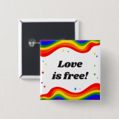 Liebe ist frei: Regenbogen-Stolz-Button Button (Vorne & Hinten)
