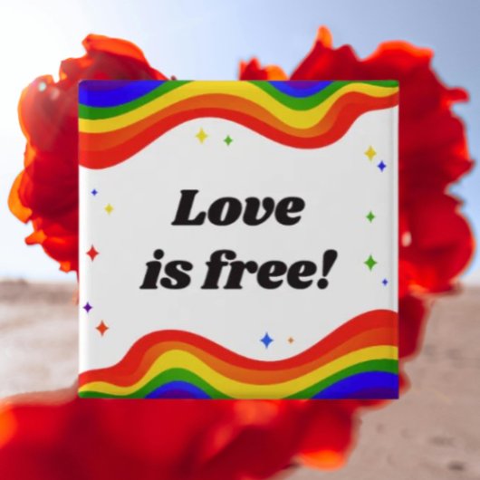 Liebe ist frei: Regenbogen-Stolz-Button Button