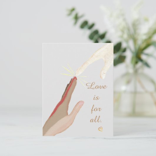 Liebe ist für alle spirituellen Universellen Hände Postkarte (Stehend Vorderseite)