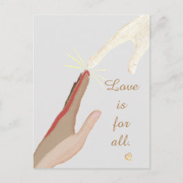 Liebe ist für alle spirituellen Universellen Hände Postkarte
