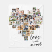 Liebe ist ganz rund um Herz Form 36 FotoCollage Fleecedecke (Vorderseite)