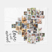 Liebe ist ganz rund um Herz Form 36 FotoCollage Fleecedecke (Vorderseite (Horizontal))