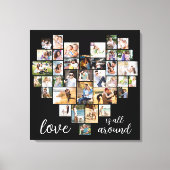 Liebe ist ganz rund um Herz Form 36 FotoCollage Leinwanddruck (Vorderseite)