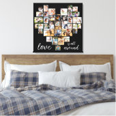 Liebe ist ganz rund um Herz Form 36 FotoCollage Leinwanddruck (Insitu (Schlafzimmer))