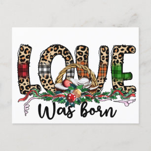 Liebe ist geboren Das wahre Geschenk ist Jesus ist Postkarte
