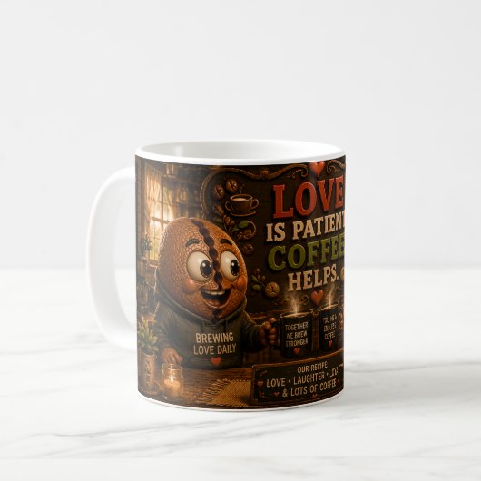Liebe ist Geduld Kaffeetasse (Vorderseite Links)