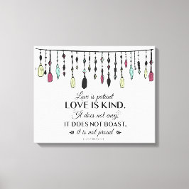 Liebe ist Geduld & Kind Boho Stil Leinwand drucken