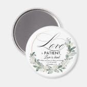 Liebe ist geduldig - 1 Cor 13:4 Blumenstrauß Magnet (Vorderseite/Rückseite)