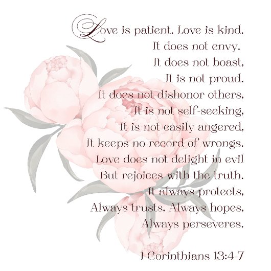 Liebe ist geduldig - 1 Korinther 13:4-7 Hochzeit Geschenkschachtel