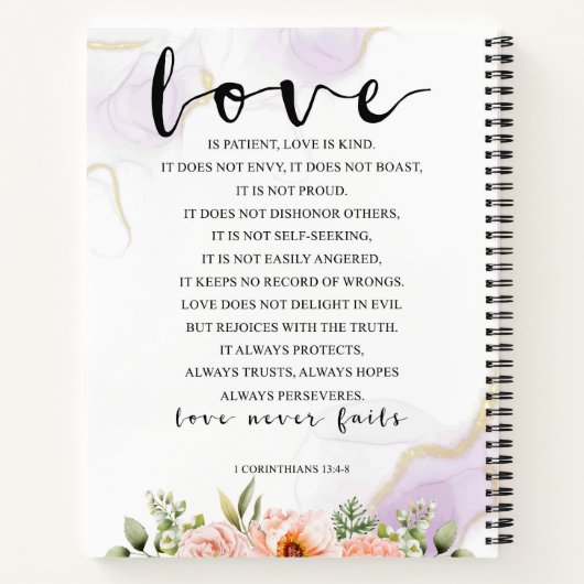 Liebe ist geduldig, 1 Korinther 13:4-8 Notizblock (Rückseite)