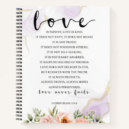 Liebe ist geduldig, 1 Korinther 13:4-8 Notizblock