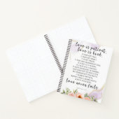 Liebe ist geduldig, 1 Korinther 13:4-8 Notizblock (Innenseite)