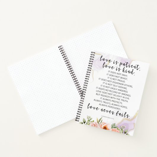 Liebe ist geduldig, 1 Korinther 13:4-8 Notizblock (Innenseite)