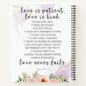 Liebe ist geduldig, 1 Korinther 13:4-8 Notizblock (Rückseite)