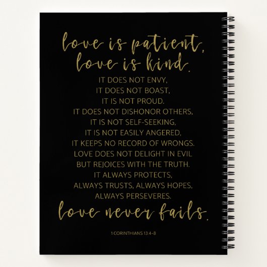 Liebe ist geduldig, 1 Korinther 13:4-8 Notizblock (Rückseite)