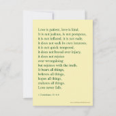 Liebe ist geduldig, 1 korinthische Gebetskarte (Rückseite)