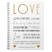 Liebe ist geduldig BIbel-Verse Typografie Gold Chi