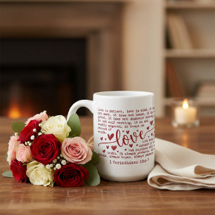 Liebe ist geduldig Bibelvers 1 Korinther 13 Liebe Kaffeetasse