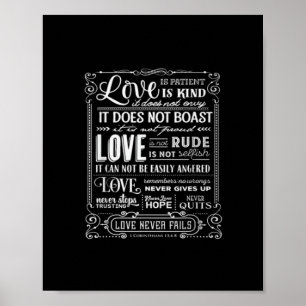 Liebe ist geduldig, gütige Liebe nie fehlende Vale Poster