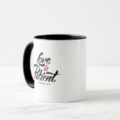 Liebe ist geduldig Hand Lettering Künstlerisches D Tasse (Vorderseite Links)