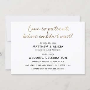 Liebe ist geduldig Hochzeitsankündigung Empfang Einladung