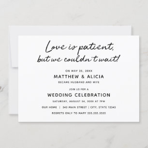 Liebe ist geduldig Hochzeitsankündigung Feier Einladung