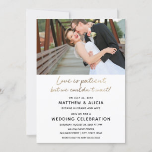 Liebe ist geduldig Hochzeitsankündigung Feier Einladung